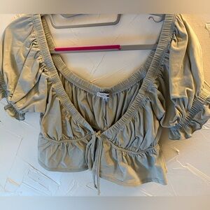 Fashion Nova Women's Cropped Puff Sleeve Blouse